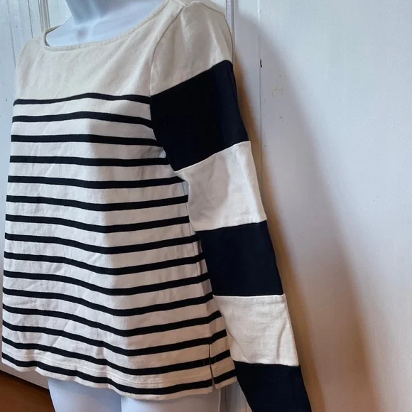 Banana Republic Women's Striped Tunic Black Ivory Size Small - Picture 2 of 10
